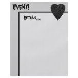 Black Heart. Patterned Heart Design. Flyer