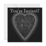 Black Heart. Patterned Heart Design. Custom Invitations