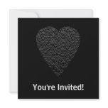 Black Heart. Patterned Heart Design. Custom Announcement