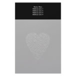 Black Heart. Patterned Heart Design. Stationery