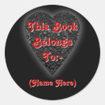 Black Heart. Patterned Heart Design. Stickers