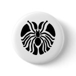Black Heart Shaped Spider Button
