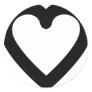 black heart round sticker