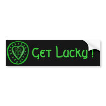 Black Heart with shamrock bumper stickers