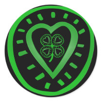 Black Heart with shamrock stickers