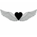 Black Heart With White Wings t-shirts by SimplyUnique Black Heart With White Wings t-shirts