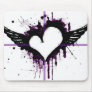 Black Heart with Wings Mousepad