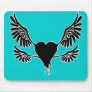 Black Heart with Wings Mousepad