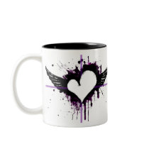 Black Heart with Wings Mug