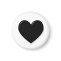 Black Hearted Small Magnet