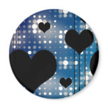 Black hearts and blue lights magnet