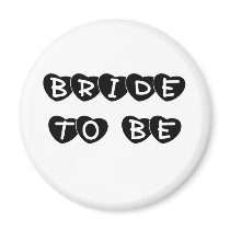 Black Hearts Bride to Be magnets