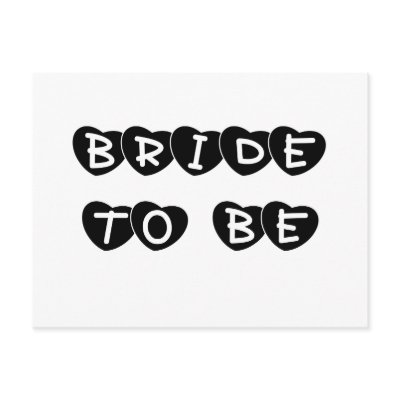 Black Hearts Bride to Be Postcard