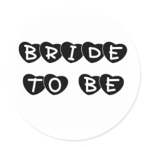 Black Hearts Bride to Be Stickers