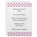Black Hearts on Pretty Pink. Invitation