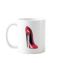 Black heel, red stiletto shoe coffee mugs
