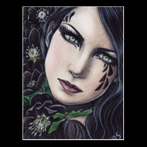 Black Hellebore Fantasy Postcard postcards