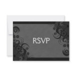 Black Hibiscus Elegant Custom RSVP Response Cards Custom Invitations