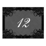 Black Hibiscus Floral Reception Table Number Cards Post Card