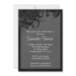 Black Hibiscus Floral Wedding Bridal Shower Invite