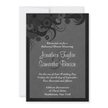 Black Hibiscus Wedding Rehearsal Dinner Invites