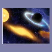 Black Hole and Star postcards