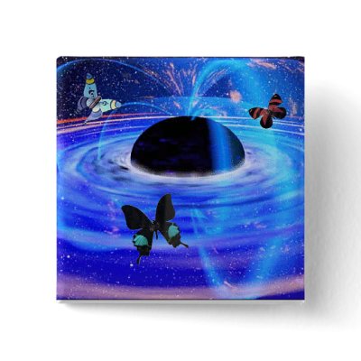 Black Hole & Butterflies Buttons by FunnyFloridian