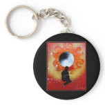 Black Hole Sun Behind Shadow Man Key Chain