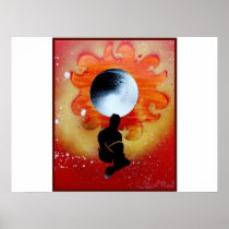Black Hole Sun Behind Shadow Man Posters