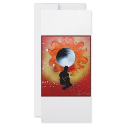 Black Hole Sun Behind Shadow Man Custom Rack Cards by SusansZooCrew