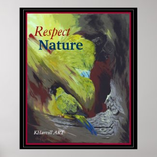 Black-hooded Parakeet Respect Nature Poster