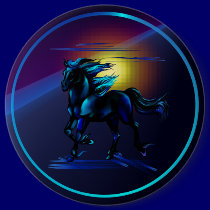 Black Horse Button by Lotacats Black Horse Button