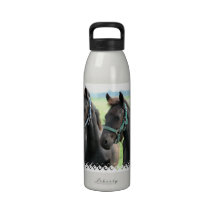 Black Horse Design Water Bottle