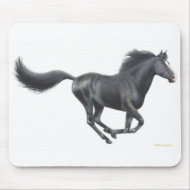 Black Horse Galloping Mousepad mousepad