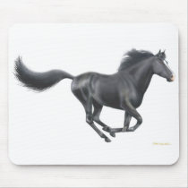 Black Horse Galloping Mousepad by twopurringcats Black Horse Galloping Mousepad