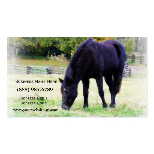 Black Horse Grazing Business Card Template (front side)