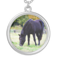 Black Horse Grazing necklace