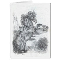 Black horse rearing cards