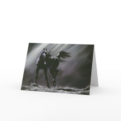 Black Horse Wisdom Card by fyrelyte