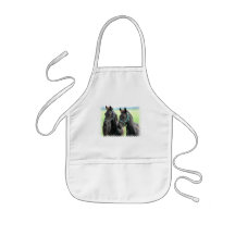 Black Horses Design Children's Apron
