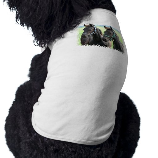 Black Horses Design Dog Shirt