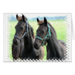 Black Horses Design Greeting Card