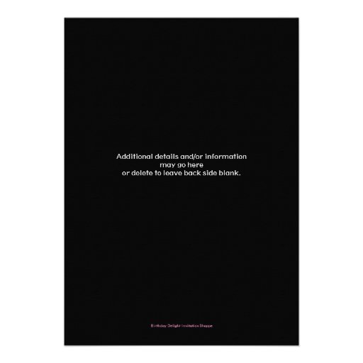Black & Hot Fuchsia Nautical Birthday Party Personalized Announcements