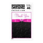Black, Hot Pink, and White Thank You Postage