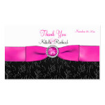 Black, Hot Pink, and White Wedding Favor Tag Business Card Templates