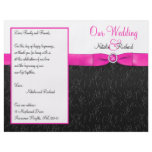 Black, Hot Pink, and White Wedding Program Full Color Flyer