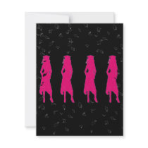 Black & Hot Pink Graduation Party Personalized Invite