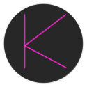 Black Hot Pink Initial K stickers