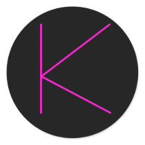 Black Hot Pink Initial K stickers by Initialreaction Black Hot Pink Initial K stickers