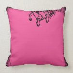 Black/Hot Pink Scroll pillow
